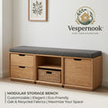 Vespernook™ FlexiGrid Convertible Modular Storage Ottoman Bench