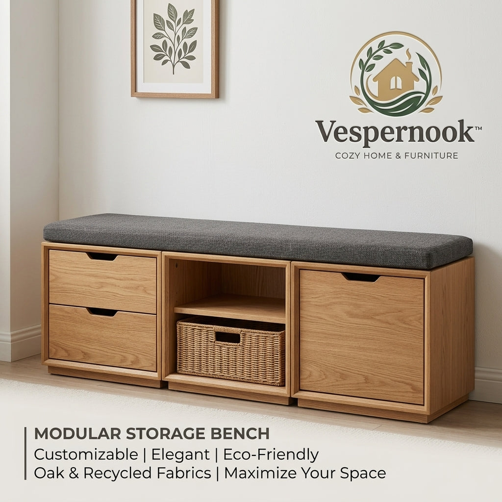 Vespernook™ FlexiGrid Convertible Modular Storage Ottoman Bench