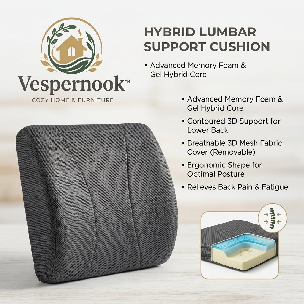 Vespernook™ PostureFlow Hybrid Lumbar Support Backrest
