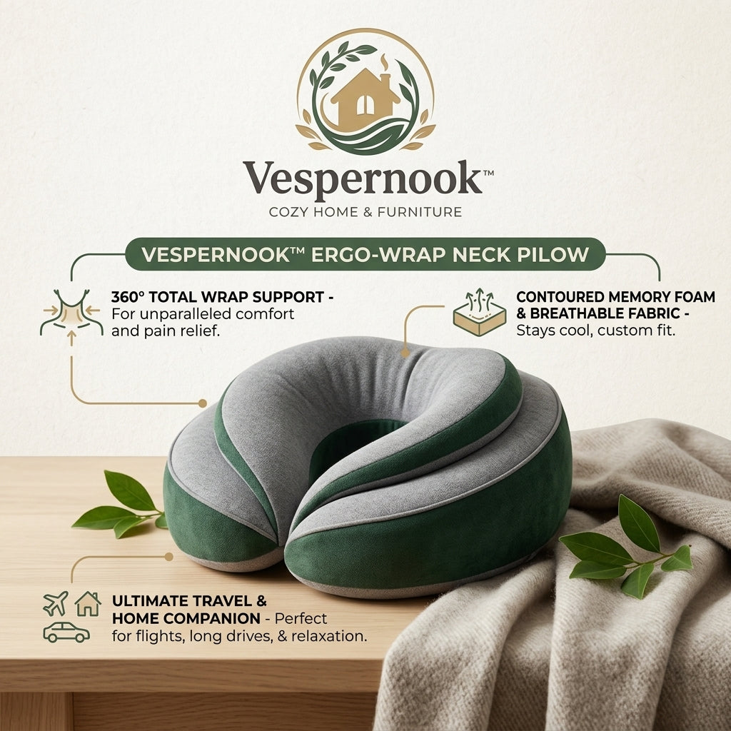 Vespernook™ CurveSupport Ergonomic Travel &amp; Home Neck Pillow