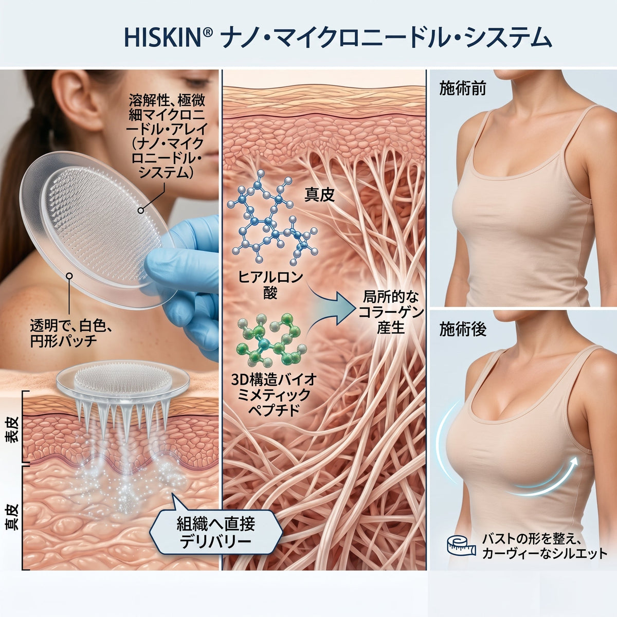 ✨【バストケア新革命】HISKIN® ナノニードル パッチ｜貼るだけ集中アプローチ！ハリ＆ボリューム感UP💃
